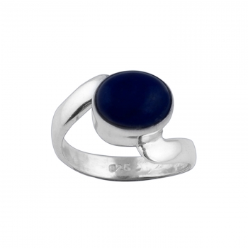 Pure silver light weight blue stone ring